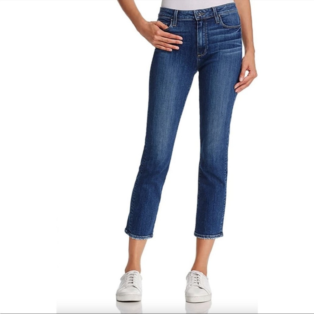 Paige Women's Margot Straight High Rise Crop Stretch Jeans Size 27